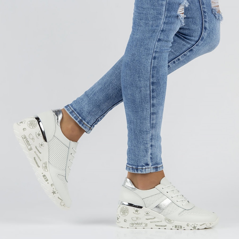 Kožne tenisice Filippo DP3550 / 22 Wh bijele bijela 2