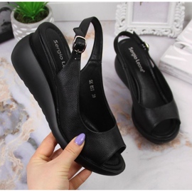 Crne sandale na klin Sergio Leone W SK368A crna 1