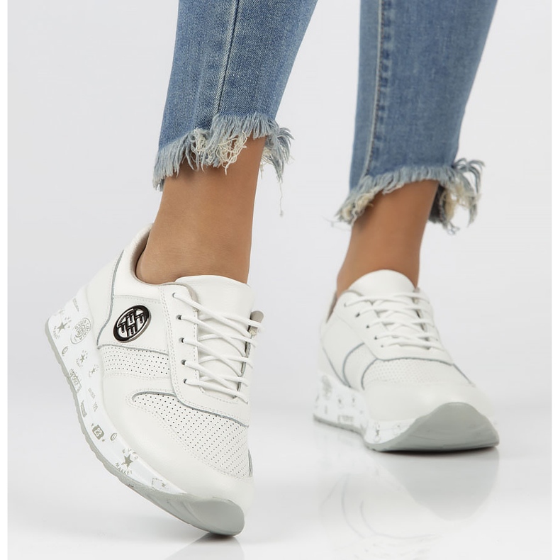 Kožne tenisice Filippo DP3542 / 22 Wh bijele bijela 2