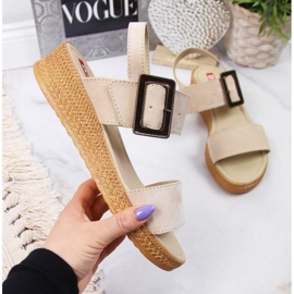 Sandale na klin Big Star W JJ276032 bež 1