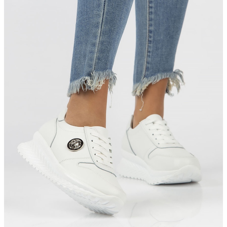 Kožne tenisice Filippo DP3547 / 22 Wh bijele bijela 1