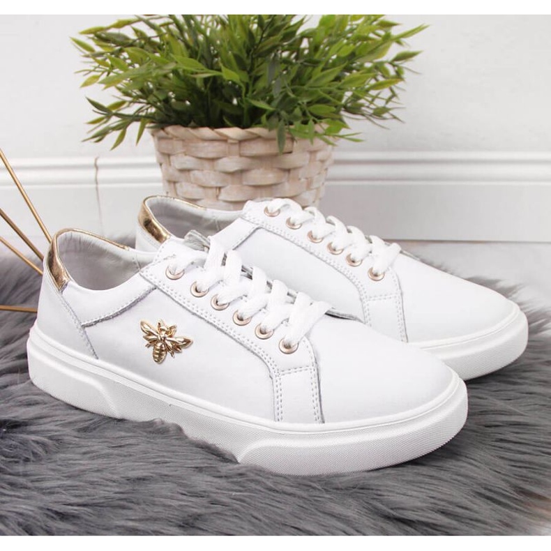 Kožne cipele s platformom Vinceza W JAN119B bijele bijela 2