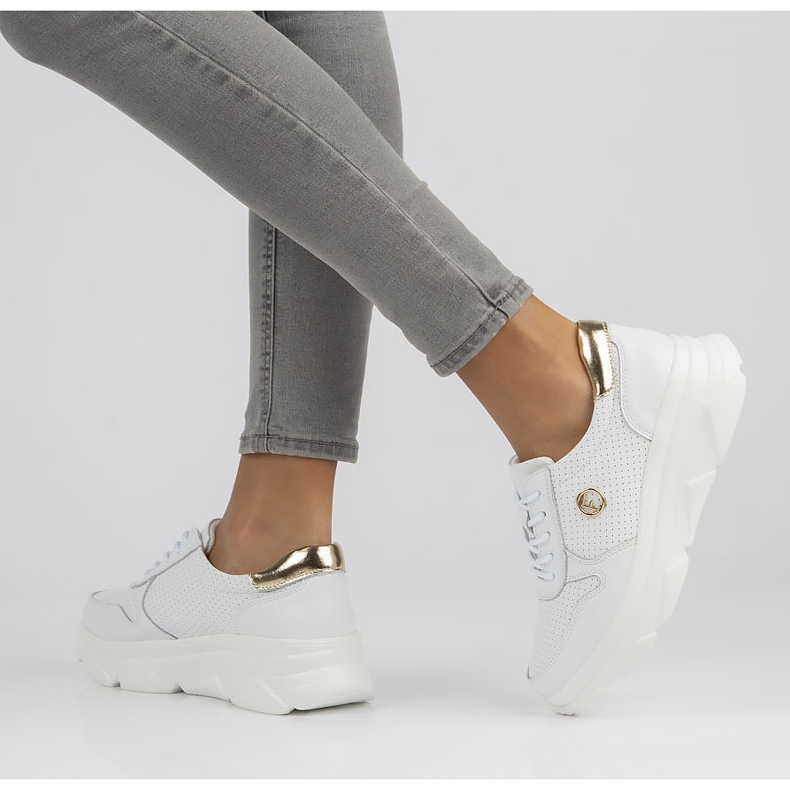 Kožne tenisice Filippo DP2138 / 22 Wh bijele bijela 1