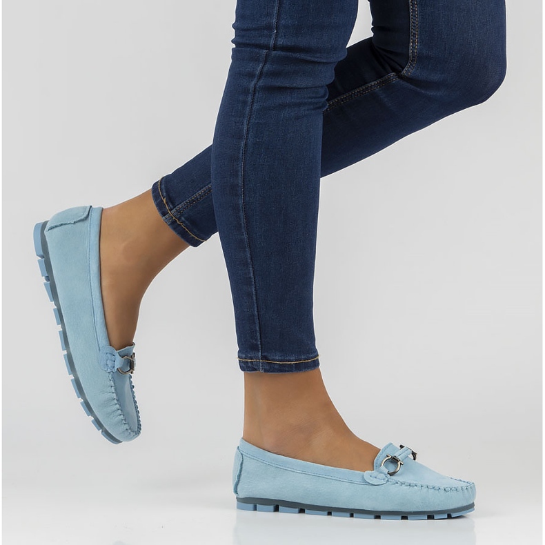 Kožne mokasinke Filippo DP3613 / 22 Bl plave plava 1