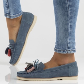 Kožne mokasinke Filippo DP3512 / 22 Nv tamnoplave mornarsko plava 1