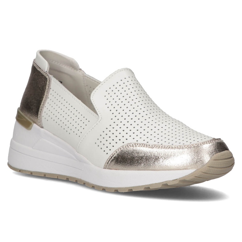 Kožne cipele Filippo DP3537 / 22 Wh bijele bijela srebro 1