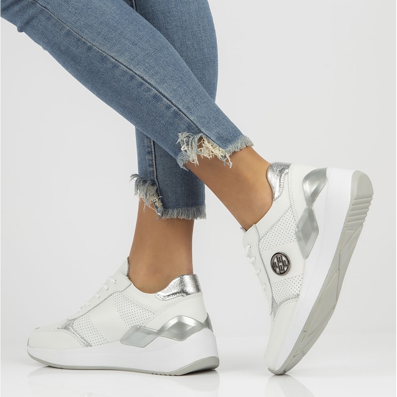 Kožne tenisice Filippo DP3553 / 22 Wh bijele bijela 1