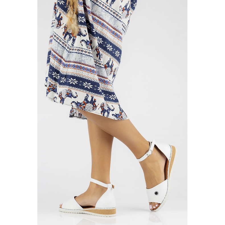 Kožne sandale Filippo DS3900 / 22 Wh bijele bijela 2