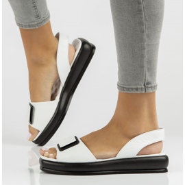 Kožne sandale Filippo DS3902 / 22 Wh bijele bijela 1