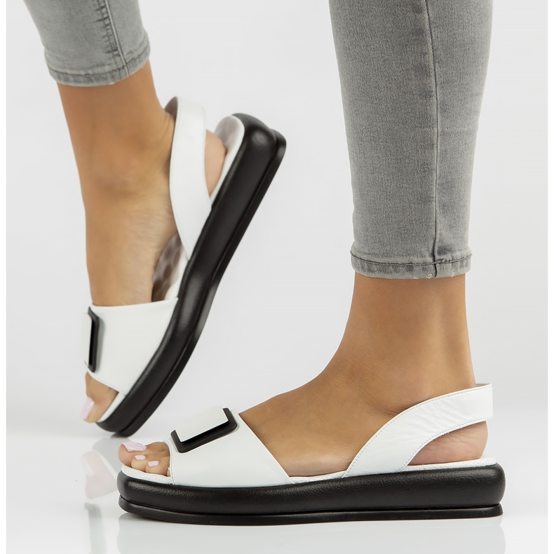 Kožne sandale Filippo DS3902 / 22 Wh bijele bijela 1