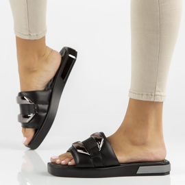 Kožne papuče Filippo DK3903 / 22 Bk crne crna 1