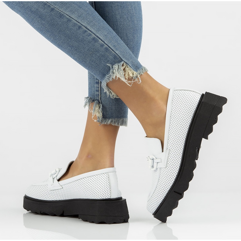 Kožne cipele Filippo DP3910 / 22 Wh bijele bijela 1