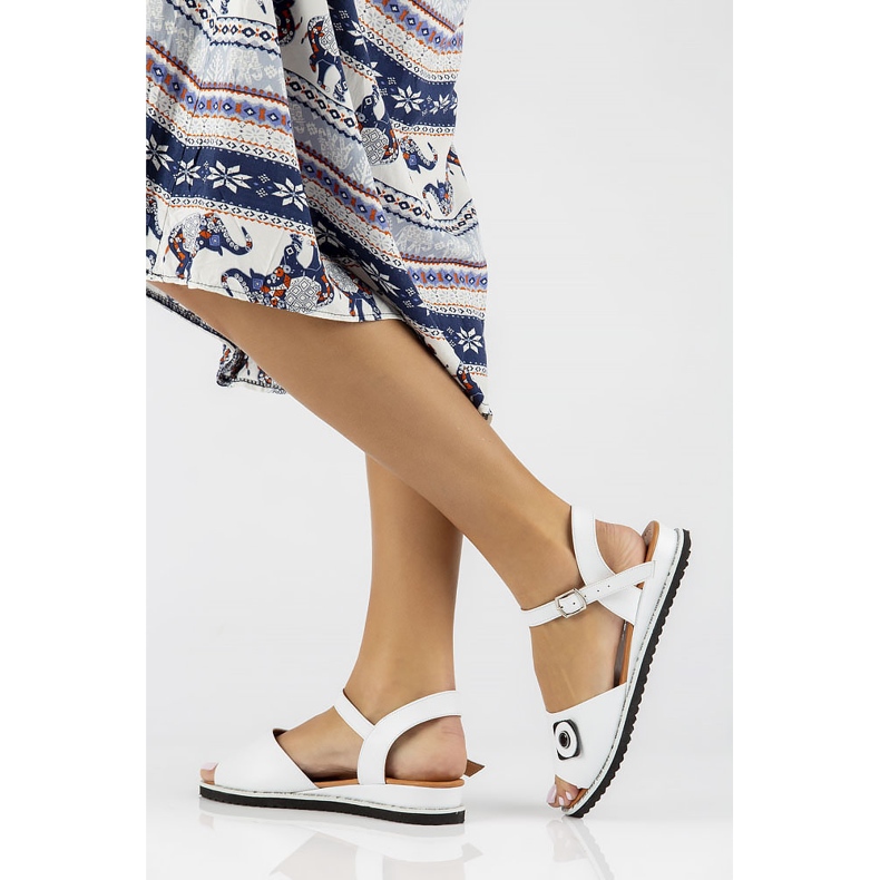 Kožne sandale Filippo DS3913 / 22 Wh bijele bijela 1