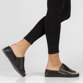 Kožne papuče Filippo DK3921 / 22 Bk crne crna 1