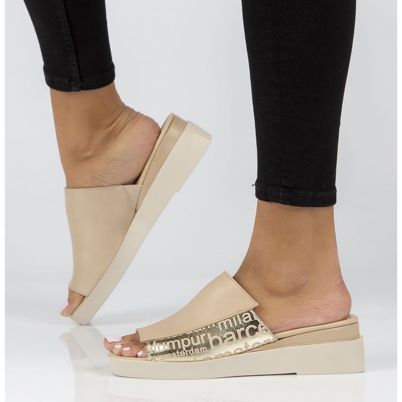 Kožne papuče Filippo DK3921 / 22 Bež 1