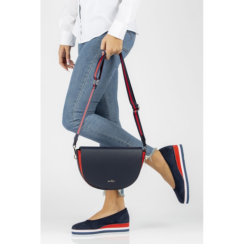 Kožne balerinke Filippo DP2323 / 22 Nv tamnoplave mornarsko plava 1