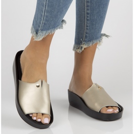 Kožne papuče Filippo DK2059 / 22 Go zlatne zlatni 1