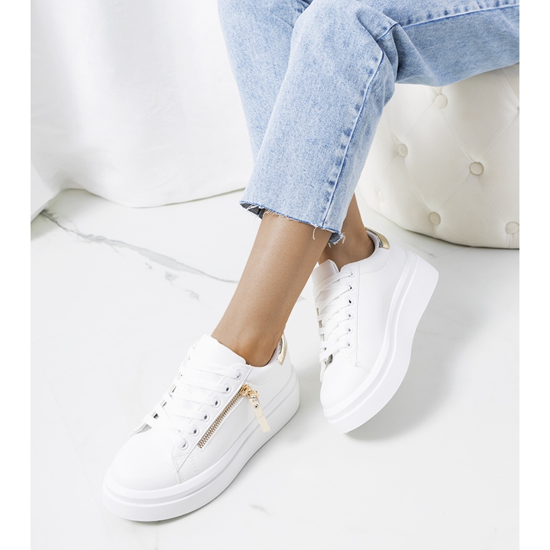 Bijelo zlatne ženske tenisice Tamis bijela zlatni 1