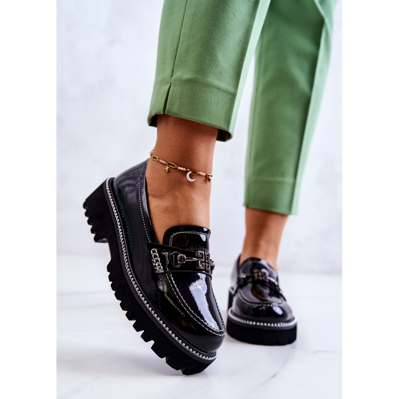 S.Barski Lakirane cipele s crnim Adison ukrasom crna 2