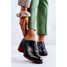 S.Barski Lakirane moderne cipele na crno-crvenoj Lorena kocki crna 1