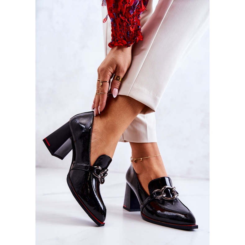 S.Barski Elegantne pumpice na crnom Callimu crna 2