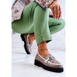 S.Barski Lakirane ženske mokasinke bež-bijele Cassida bijela 1