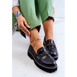 S.Barski Kožne cipele u obliku zmije s crnim Adison ukrasom crna 1