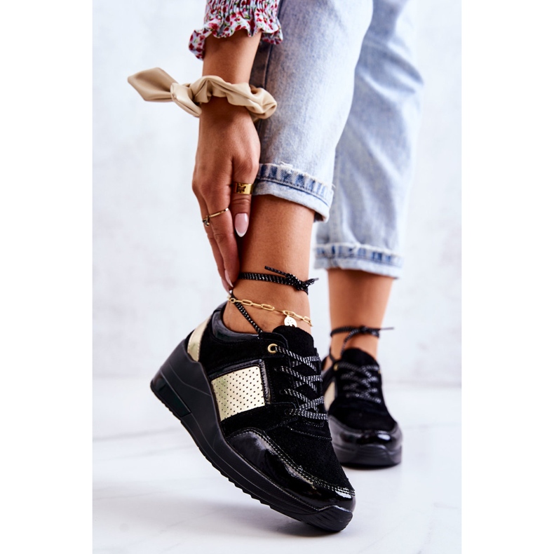 S.Barski Ženske antilop sportske cipele na klin crni Larson crna 1