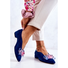 PA2 Elegantne antilop cipele s tamnoplavim McQueen ukrasom plava 2