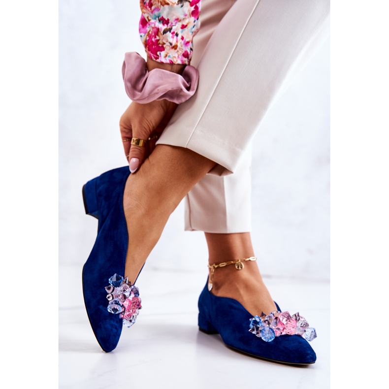 PA2 Elegantne antilop cipele s tamnoplavim McQueen ukrasom plava 2