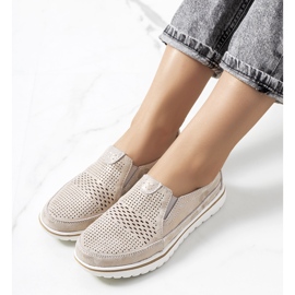 Wiggen bež kožne cipele zlatna 1