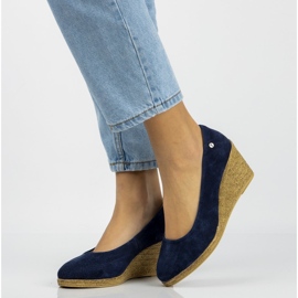 Kožne cipele Filippo DP1328 / 20 Nv tamnoplave tamnoplava žuta boja 2