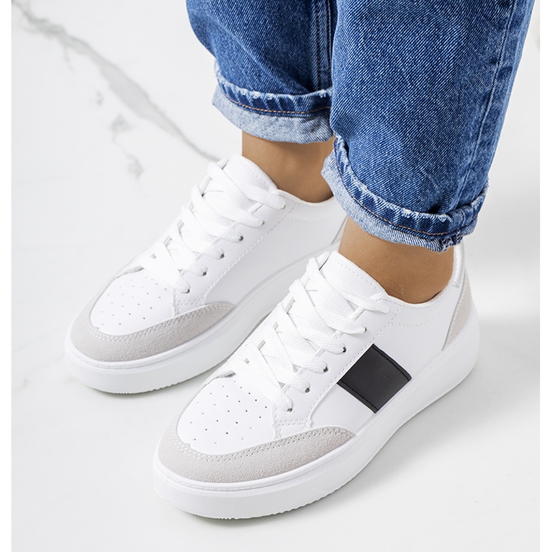 Ontario ženske bijele tenisice bijela crno 1