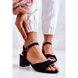 Sergio Leone Lorisa crne antilop sandale s visokom petom crna 1