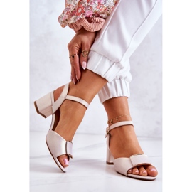 Sergio Leone Eko kože visoke potpetice bež 2