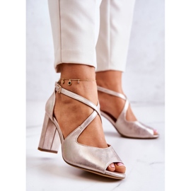 Sergio Leone Kožne sandale na zlatnom Lorita baru zlatni 2