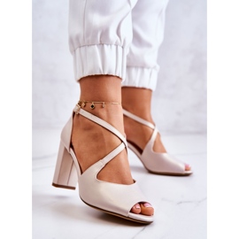 Sergio Leone Kožne sandale na bež Lorita baru 2