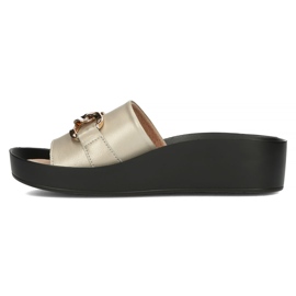 Kožne papuče Filippo DK3590 / 22 Go zlatne zlatni 4