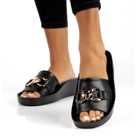 Kožne papuče Filippo DK3590 / 22 Bk crne crno 2