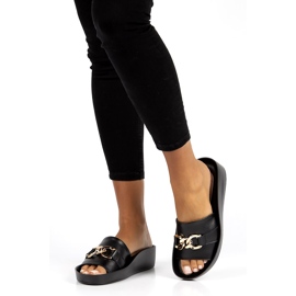 Kožne papuče Filippo DK3590 / 22 Bk crne crna 1