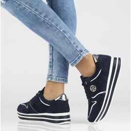 Kožne tenisice Filippo DP3682 / 22 Nv tamnoplave mornarsko plava 1