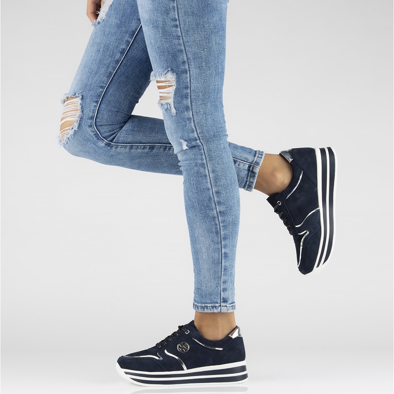 Kožne tenisice Filippo DP3682 / 22 Nv tamnoplave tamnoplava 2