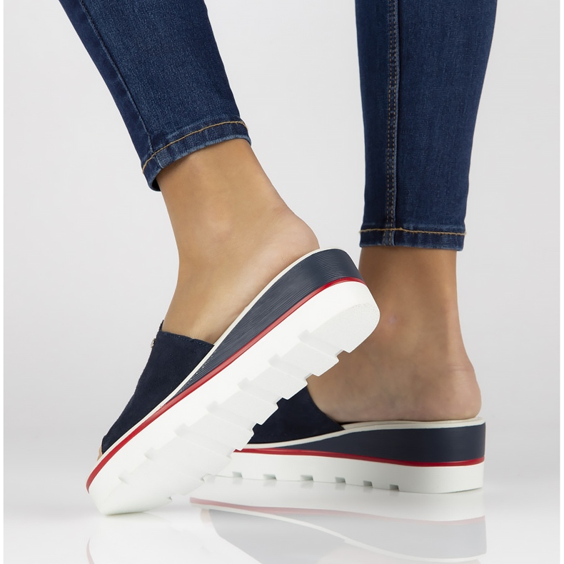 Kožne papuče Filippo DK3635 / 22 Nv tamnoplave mornarsko plava 1