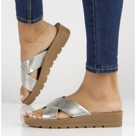 Filippo DK3611 / 22 Si srebrne papuče srebro 1