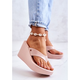 Ženske papuče na klin ZAXY HH285294 Nude ružičasta 2