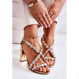 S.Barski Ženske sandale na petu Lu Boo Golden 8258-1 Vernee zlatna 1