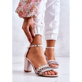 Lewski Shoes Kožne sandale Openwork Lewski 2869 Pearl Pink bež ružičasta 1