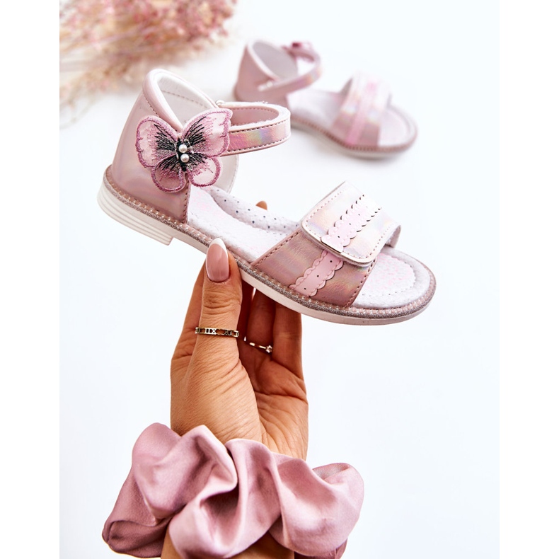 PJ2 Dječje sandale s leptir roza Nicoll ružičasta 1