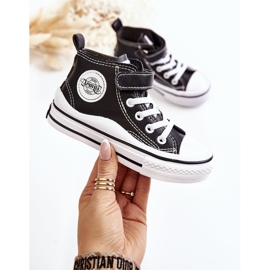 Dječje kožne tenisice s čičak crnim Bruni crna 1