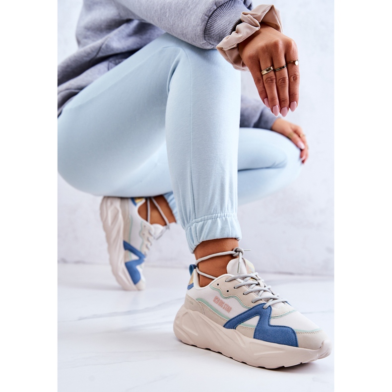 Ženske tenisice Memory Foam Big Star JJ274600 Bež-plava bijela 2